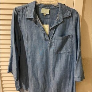 Long sleeve chambray shirt